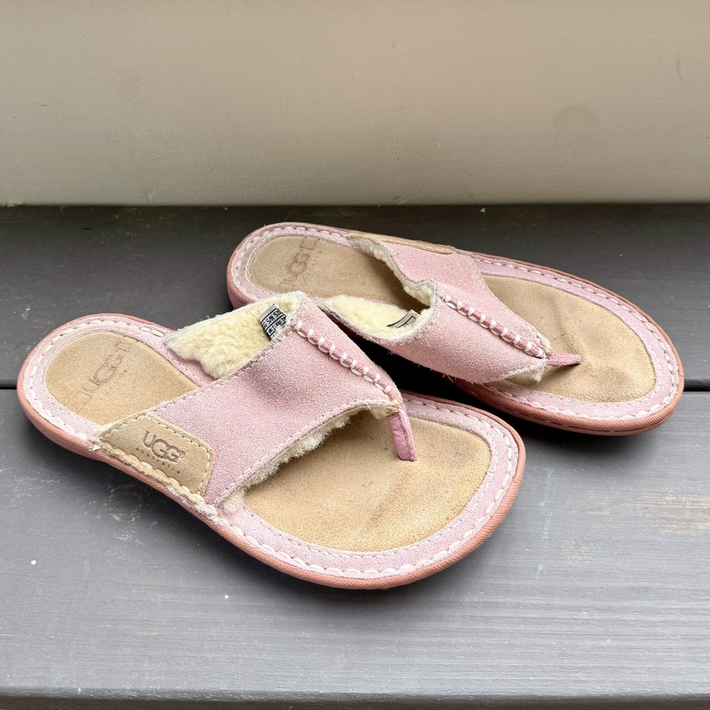 UGG Kids Light Pink Flip Flops